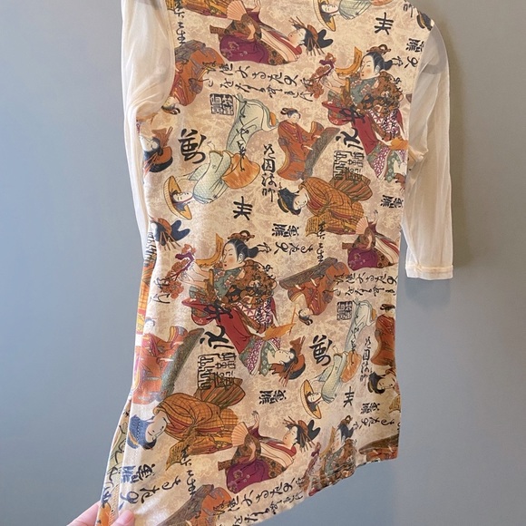 Vintage MARCO Ladies Top, Asian Japanese, Mesh Mid Sleeve, Ladies Small - Picture 7 of 10